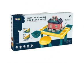 Játékasztal építőelemekkel 76db-os készlet