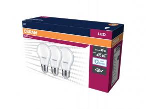 OSRAM , LED VALUE CLASSIC A , LED égő , E27 , 4.9 W , 6500 K , Természetes fehér , IP20 , Fehér 3 db