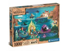 Disney: A kis hableány térkép puzzle 1000db-os - Clementoni
