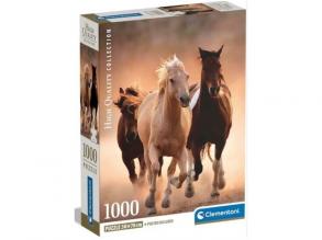 Vágtázó lovak HQC 1000db-os puzzle poszterrel - Clementoni