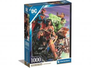 DC Comics: Az igazság ligája 1000 db-os Compact puzzle 50x70cm - Clementoni