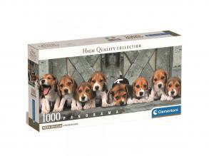 Beagle kutyusok 1000 db-os panoráma puzzle 98x33cm - Clementoni