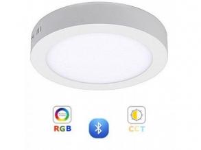 RGB-CCT LED panel , 12W , falon kívüli , kerek , dimmelhető , színes , állítható fehér színárnyalat , Bluetooth , LEDISSIMO SMAR