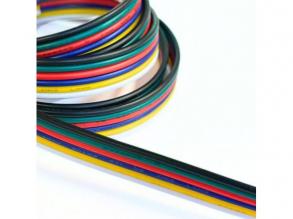 Színes vezeték , RGB-CCT LED szalaghoz , 6 eres (fekete/fehér/kék/piros/zöld/sárga)
