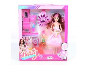 Beauty divatbaba szett babával, ruhákkal és kiegészítőkkel 29cm