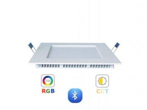 RGB-CCT LED panel , 18W , süllyesztett , négyzet , dimmelhető , színes , állítható fehér színárnyalat , LEDISSIMO