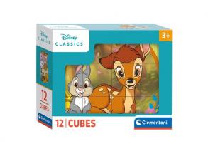 Clementoni kocka puzzle Disney klasszikusok, 12 darabos