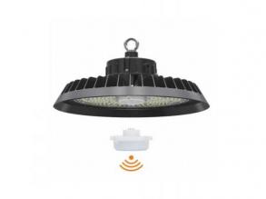 Csarnokvilágító LED lámpatest , UFO , 100 Watt , 150 lm/W , ipari világítás , dimmelhető , hideg fehér , 90° , mozgásérzékelő fo