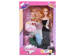 Wedding: Esküvői divat baba szett gyermek babával 28cm-es