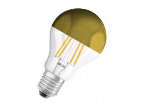 OSRAM Star arany tetőtükrös LED üveg búra, 6,5W 700lm 2700K E27, élettartam: 15000 óra,meleg fehér LED ST CL A MIRROR GOLD 54 FI