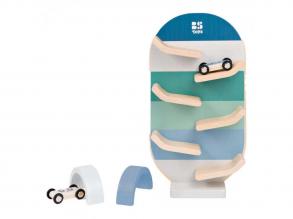 BS Toys fa versenypálya szett autókkal