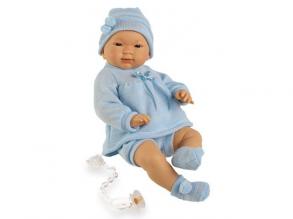 Csecsemő baba kék ruhában ázsiai 45 cm