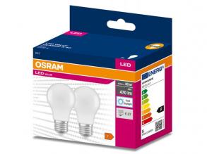 OSRAM , LED VALUE CLASSIC A , LED égő , E27 , 4.9 W , 6500 K , Természetes fehér , IP20 , Fehér 2 db