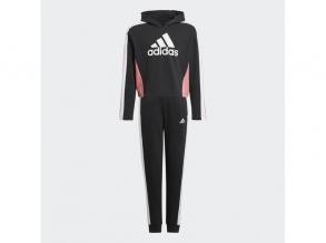 G Hoodedcrop Ts Adidas gyerek fekete/fehér/pink színű training melegítő