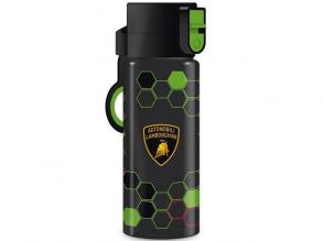 Lamborghini zöld-fekete cseppmentesen záródó műanyag kulacs 475ml