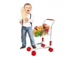 Bevásárlókocsi, piros, fém