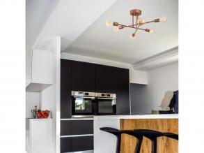 Opviq , 521SHN1131 , Flower - 173-AV , Réz Színű , Csillár , E27