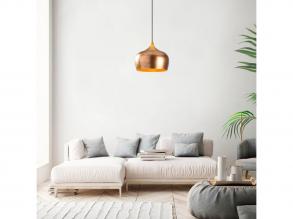 Glam skandináv csillár, arany fém test, 30 x 30 cm, magasság 123 cm, 90 cm kábel, E27 aljzat Max 40W, IP20