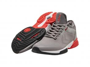 Aerocharge Supreme Knit Trophy Hummel férfi ezüst/narancs színű teremsport cipő