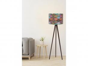 Opviq, 390FLH1126, Stílusos etnikai állólámpa, 145 cm magas, MDF ház, polipropilén sapka (25 cm), E27 foglalat, CE minősítés