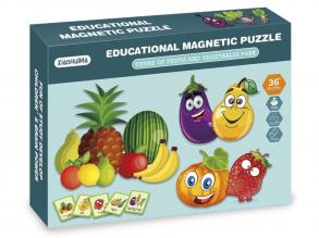 2IN1 mágneses puzzle - gyümölcsök, 49 db