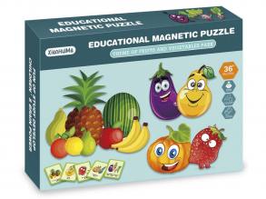 2IN1 mágneses puzzle - gyümölcsök, 49 db