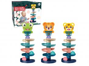Ball Tower: Vidám állatos golyópálya többféle változatban 68x22cm 1db