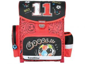 Football fekete-piros ergonomikus iskolatáska, hátizsák 36x27x14cm