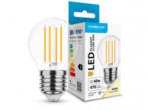 LED lámpa , égő , izzószálas hatás , filament , E27 foglalat , G45 , 4 Watt , természetes fehér , Modee