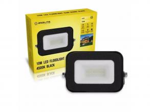 LED reflektor , 10W , 900 lm , slim, fekete , természetes fehér , IP65 , Asalite
