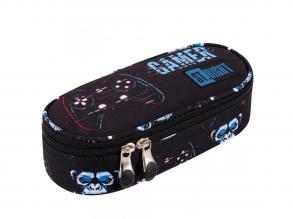 St.Right: Blue Gamer fekete-kék színu ovális tolltartó 23cm