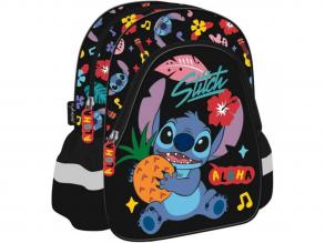 Disney Stitch Aloha fekete színű ovis hátizsák 29x22x9 cm