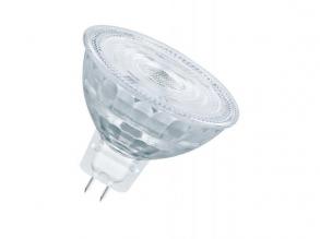 LEDVANCE , LED REFLECTOR MR16 S , LED égő , GU5.3 , 8 W , 2700 K , Meleg fehér , Dimmelhető , IP20 , Átlátszó