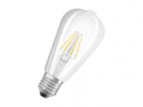 LEDVANCE , LED CLASSIC EDISON DIM CRI 90 S , LED égő , E27 , 5.8 W , 4000 K , Hideg fehér , Dimmelhető , IP20 , Átlátszó