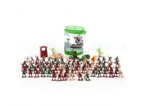 Műanyag játékkatona szett kiegészítőkkel