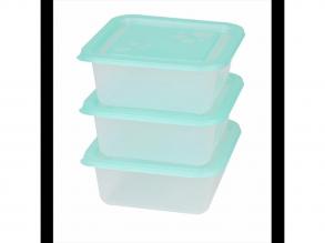 FLAIR 80052 Freezy 1,2L 3 db-os smaragdzöld négyzetes ételtároló hűtődoboz