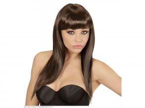 Sötétbarna hosszú, egyenes paróka