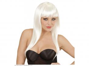 Fehér hosszú, egyenes paróka