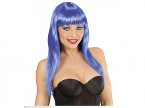 Kék hosszú, egyenes paróka