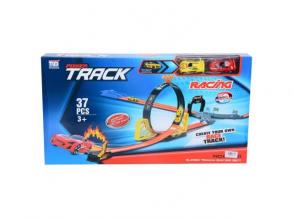 Power Track 37db-os versenypálya szett hurokkal és 2db hátrahúzható autóval 1/64