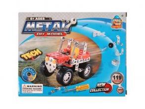 Fémépítő - 119 db - visszahúzható autó