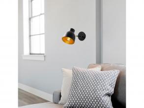 Opviq, 584TTM1904, Ipari fali lámpa, fekete és vintage, 17 x 25 cm, magasság 36 cm | Fém ház, E27 Socket Max 40W | Stílusos vilá