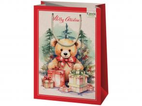 Cardex: Green Grass Karácsonyi macis exkluzív nagy méretű ajándéktáska 27x14x33cm