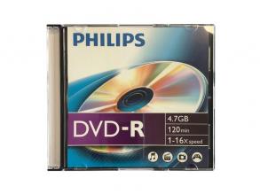 Philips DVD-R 4,7 GB 16x slim tokos DVD lemez