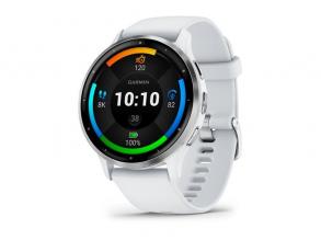 Garmin Venu 3 homokkő, ezüst kerettel, szilikon szíjjal okosóra