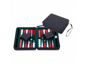Backgammon utazókészlet cipzárral  Fekete