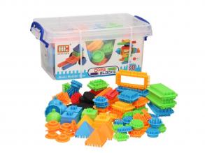 Műanyag tüskés 80 darabos építő készlet tárolódobozban