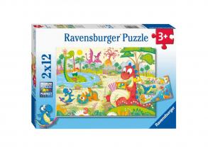 Kedvenc dinoszauruszok puzzle, 2x12db