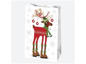 IRIS Karácsonyi ajándéktasak, 160x240x70 mm, különböző színekben és mintával