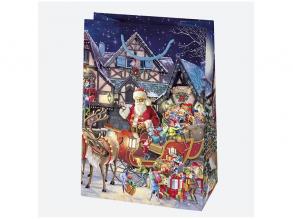 IRIS Karácsonyi ajándéktasak, 290x400x120 mm, különböző színekben és mintával